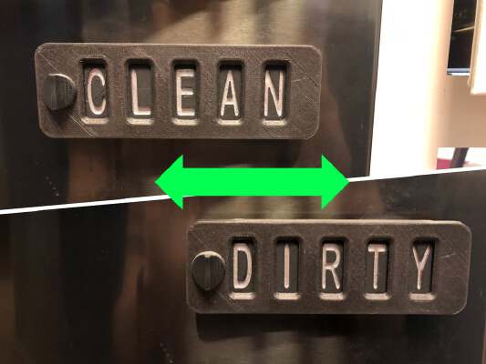 Sliding Word Changing Dishwasher Sign | 3d print model