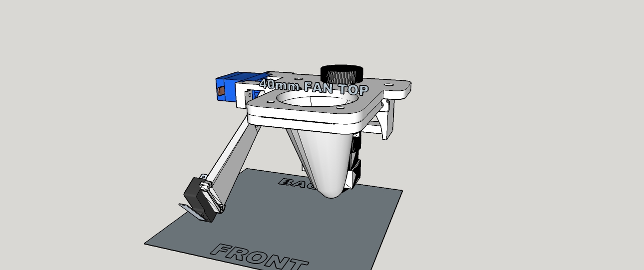E3D SUPPORT HOTEND + FAN + SERVO (FOR BOWDEN)