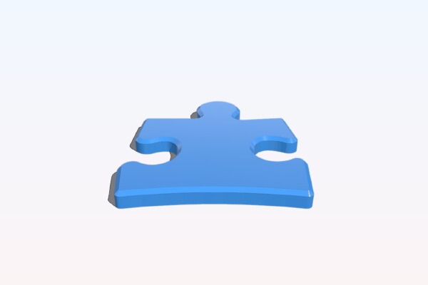 Autism Awareness Puzzle Piece - Light it up blue | 3d print model