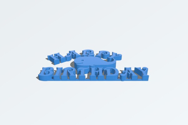 Happy Birthday Whale | 3d print model