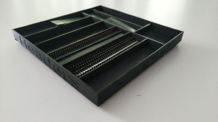Header tray (half height, remix) | 3d print model
