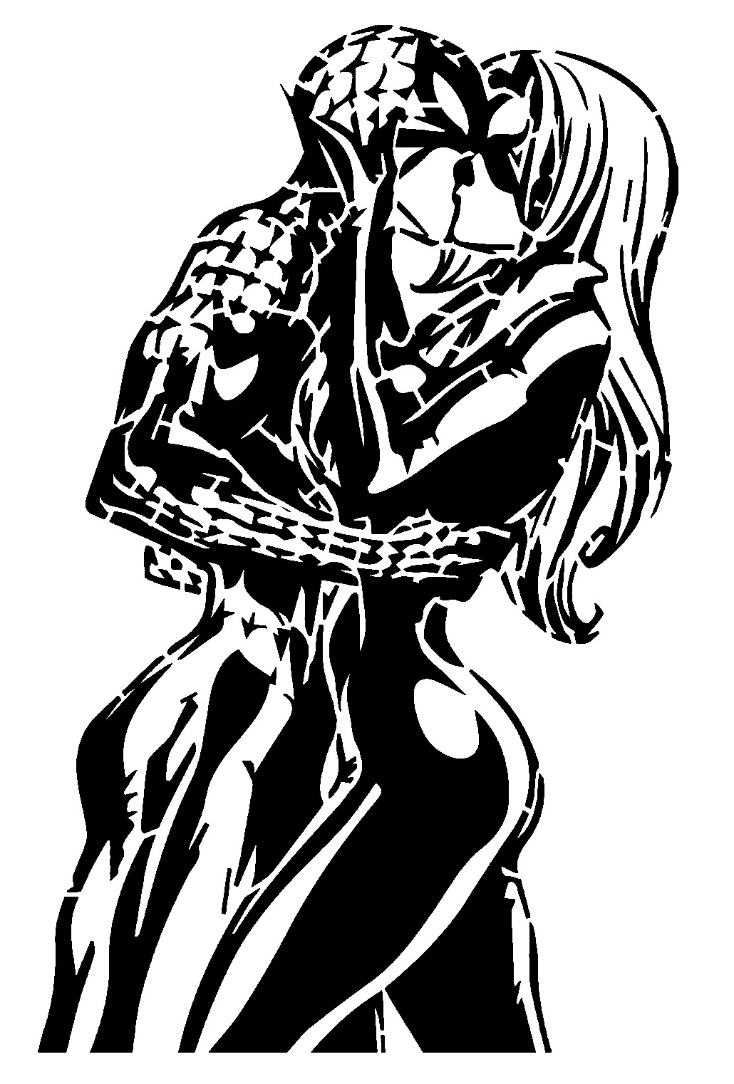 Spiderman and Black cat stencil