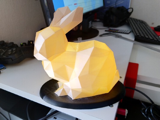 Luminous Support Base for Low Poly Stanford Bunny | 3d print model