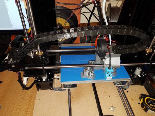 Anet A6 x carriage upgrade - e3d,  cube type sensor mount, cable chain + mounts, plus configuration file for skynet | 3d print model