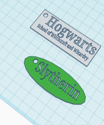 Hogwarts School Key-chain and Slytherin Key-chain!!! Super cool :) | 3d print model