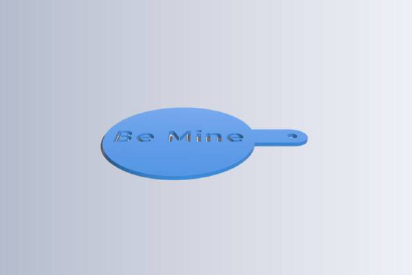 Be Mine Macaroon Stencil | 3d print model