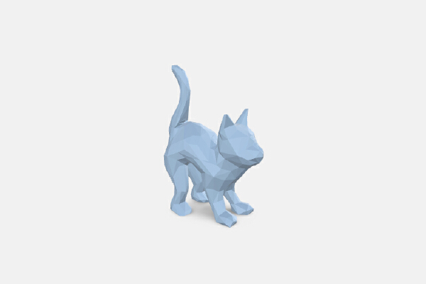 faceted cat | 3d print model