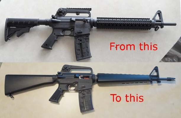Mossberg 715T to M16A1 dress up kit | 3d print model