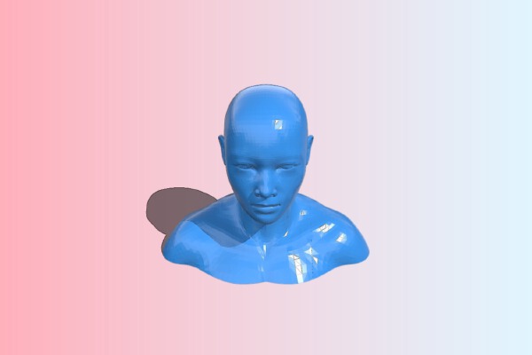 Full bust version Printable mannequin head with shoudlers | 3d print model