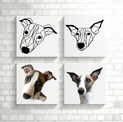 Bowie I Greyhound Dog Wall Sculpture 2D