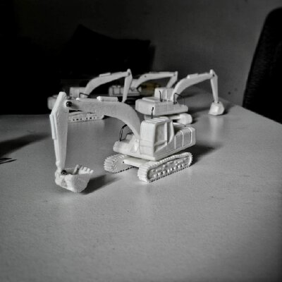 Easy to print Generic Excavator (esc: 1:100 or HO Scale) | 3d print model