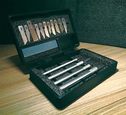 Precision Craft Knife Tool Storage Case, Blade & Knife Storage Box - Holds blades, knives and sharpening stone | 3d print model