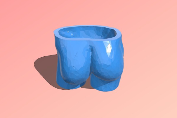 Flowerpot Male Butt | 3d print model