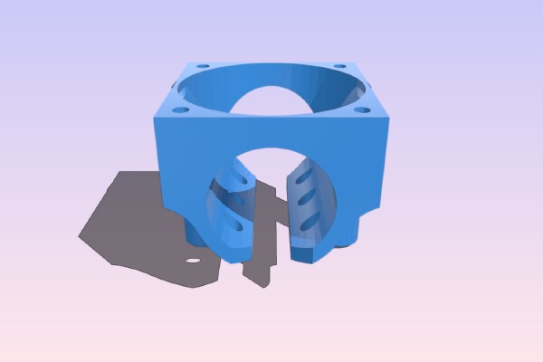 E3D J Head 40mm x2 Cooler | 3d print model