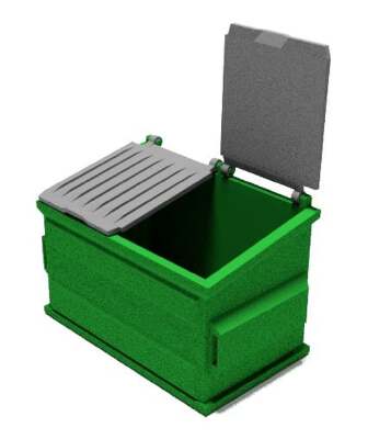 1_18 scale Garbage Dumpster | 3d print model