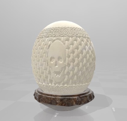 Celtic Carved Ostrich Egg + Stand | 3d print model