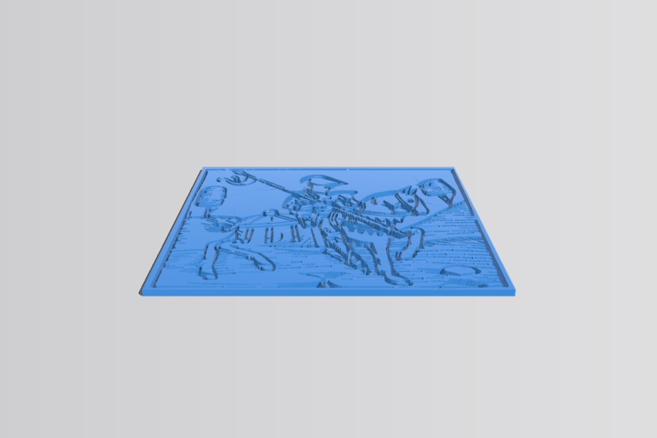 The Knight Wood Carving and 2D DXF file