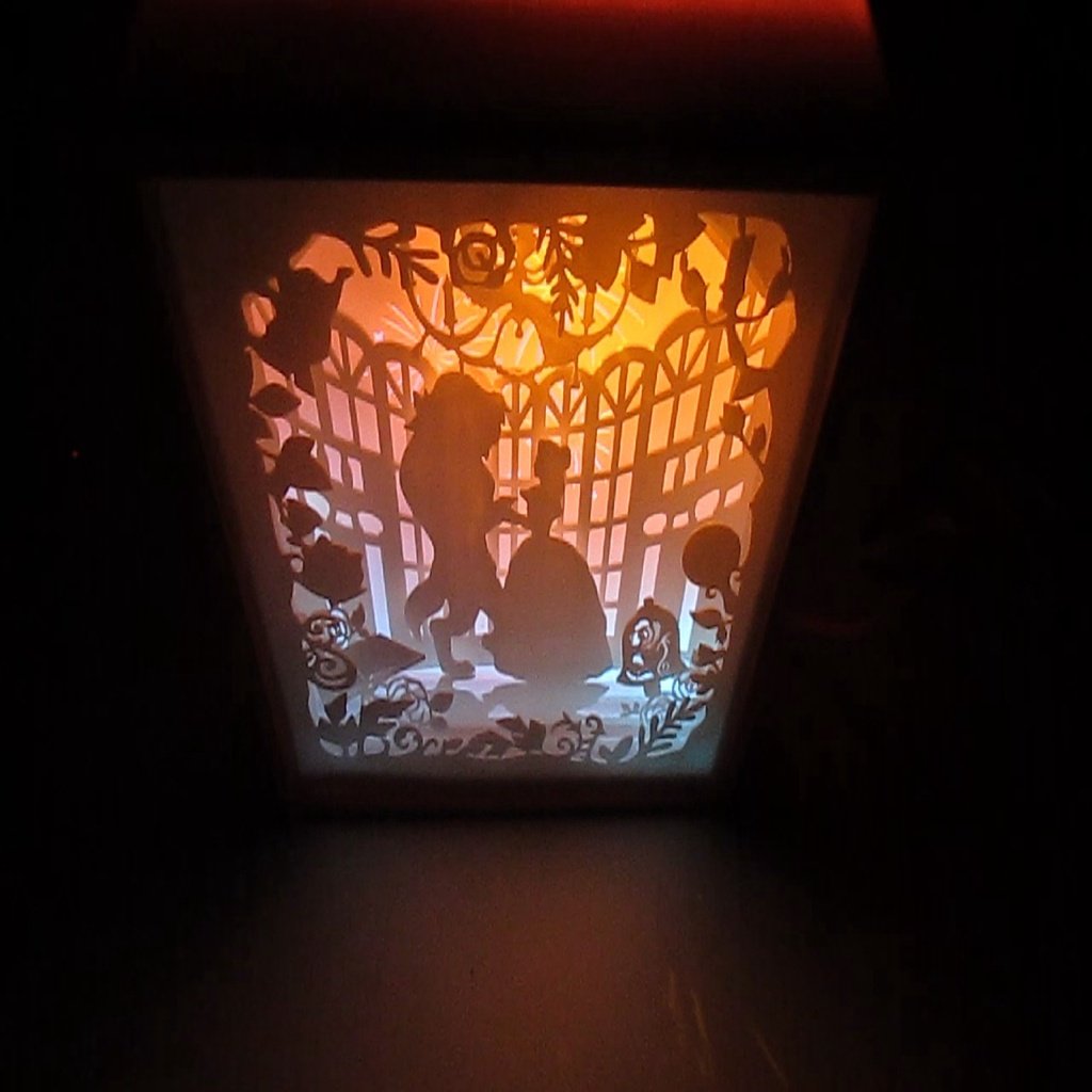 Light BOX With 3D Printing beauty and the beast