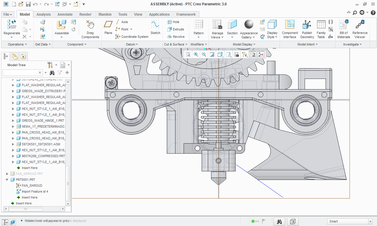 Robo 3D R1 Double 40 mm fan setup - hexagon hot end