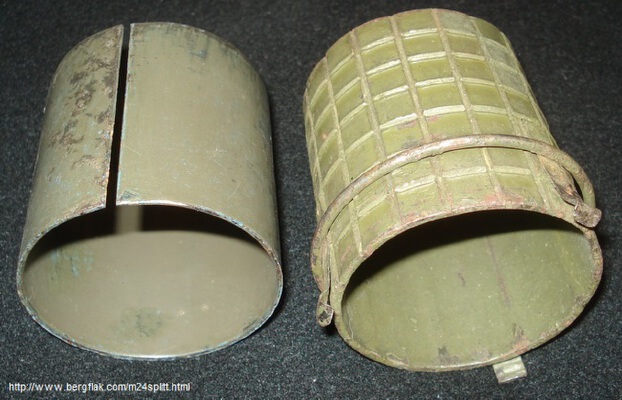 gridded sleeve (splitterring) for Handgranate 24 | 3d print model