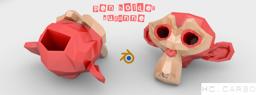 Pen Holder Suzanne (Blender monkey) dual color print | 3d print model