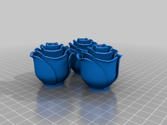 3 x Roses with stand | 3d print model