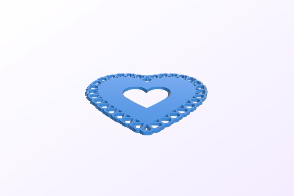 Heart Doily Valentine | 3d print model