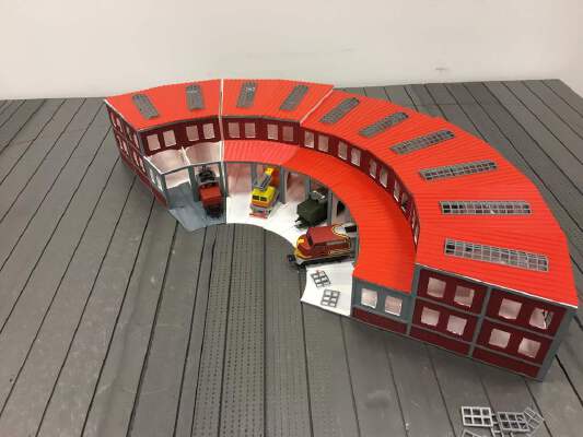 1:87 HO scale train depot with turntable | 3d print model