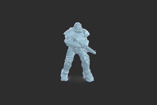 T51 Power Armor With Assault Rifle | 3d print model