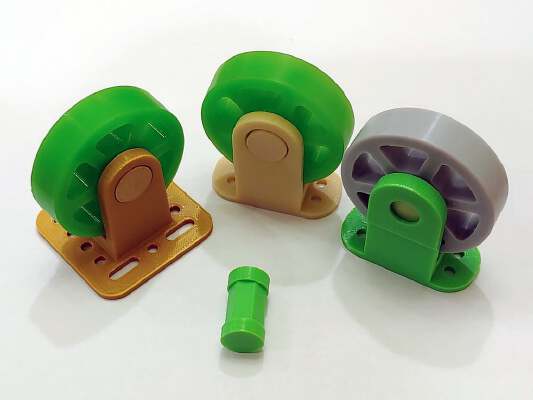 Quick "Side Roller" Compliant Wheel Mount for GoBilda | 3d print model