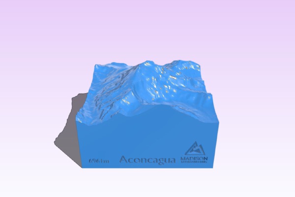 Aconcagua 10km | 3d print model