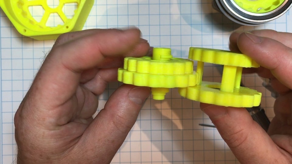 Dual Linked Two stage Cycloidal Gearbox 3D Printed NEMA17