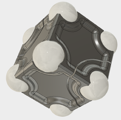 Cube Spinner with Ball-Vertices | 3d print model
