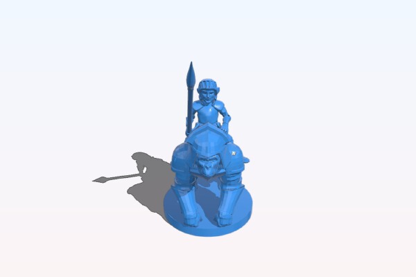 Halfling Cavalier on an Armored Gorilla! | 3d print model