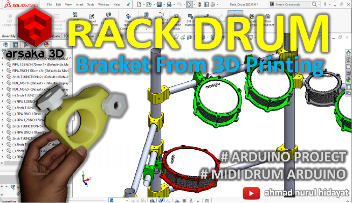 RACK DRUM - MIDI DRUM ARDUINO | 3d print model