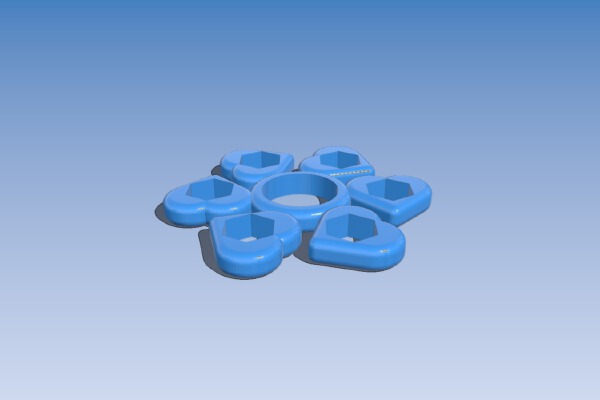 6 Hearts 5_16 nut spinner | 3d print model