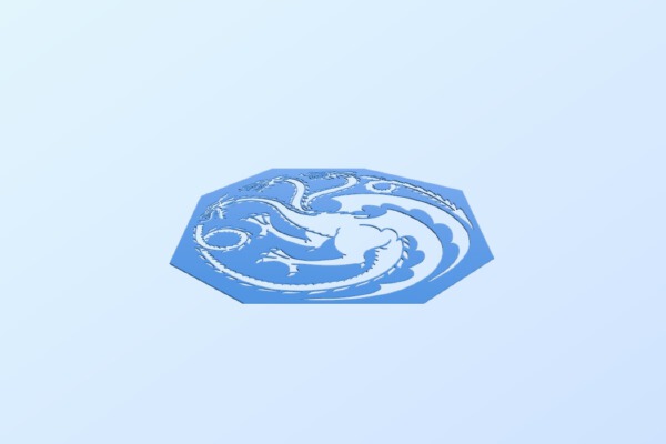House Targaryen Sigil - Game of Thrones - stencil | 3d print model