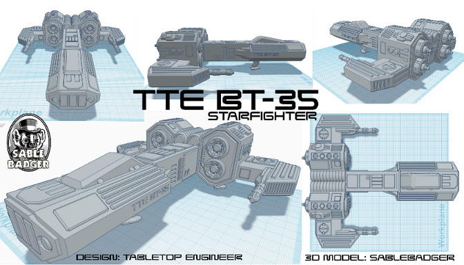 TTE BT-35 Starfighter | 3d print model
