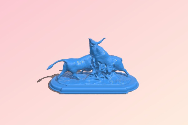 Bullfight in the Campagna Romana in The Fine Arts Museum, Belgium | 3d print model