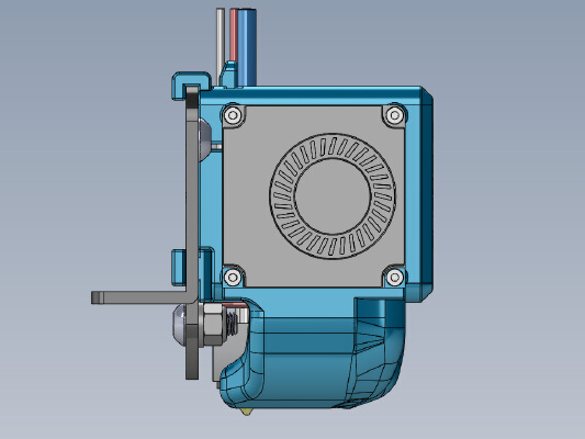 Compact Trifan Ender 3-Pro-V2 Hotend LED Fan Housing | 3d print model