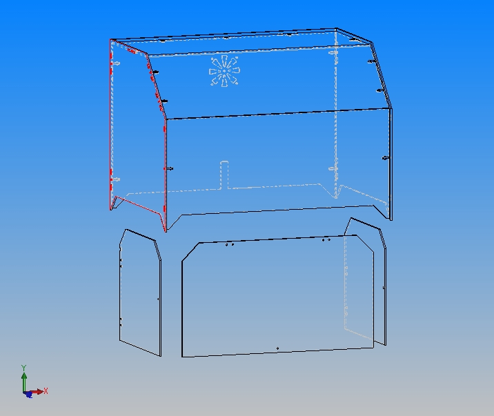 CTC Laser cut Casing 175mm high 3mm wide Gehäuse 175mm hoch 3mm Plexiglasdicke
