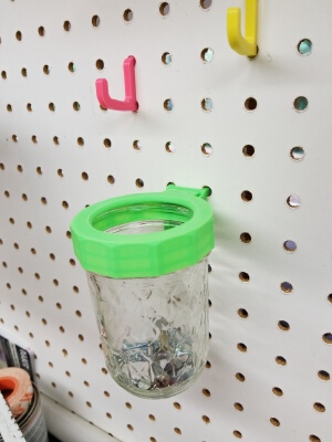 Open top Pegboard canning jar lid mount | 3d print model