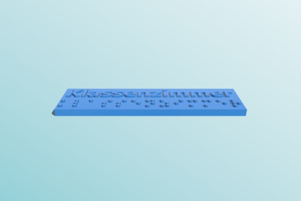Schild in Schwarzschrift und Brailleschrift für Blinde _ Sign for Blind people | 3d print model