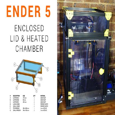 Ender 5 enclosed lid and handle | 3d print model