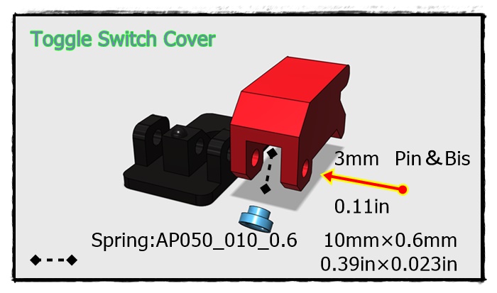 ToggleSwitch　Flip safety cover　mount hole 0.23in