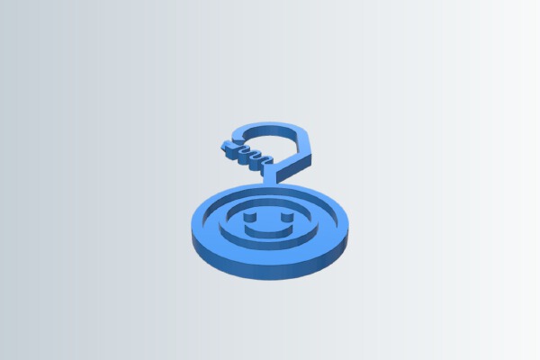 Euro shopping cart token, with carabiner | 3d print model