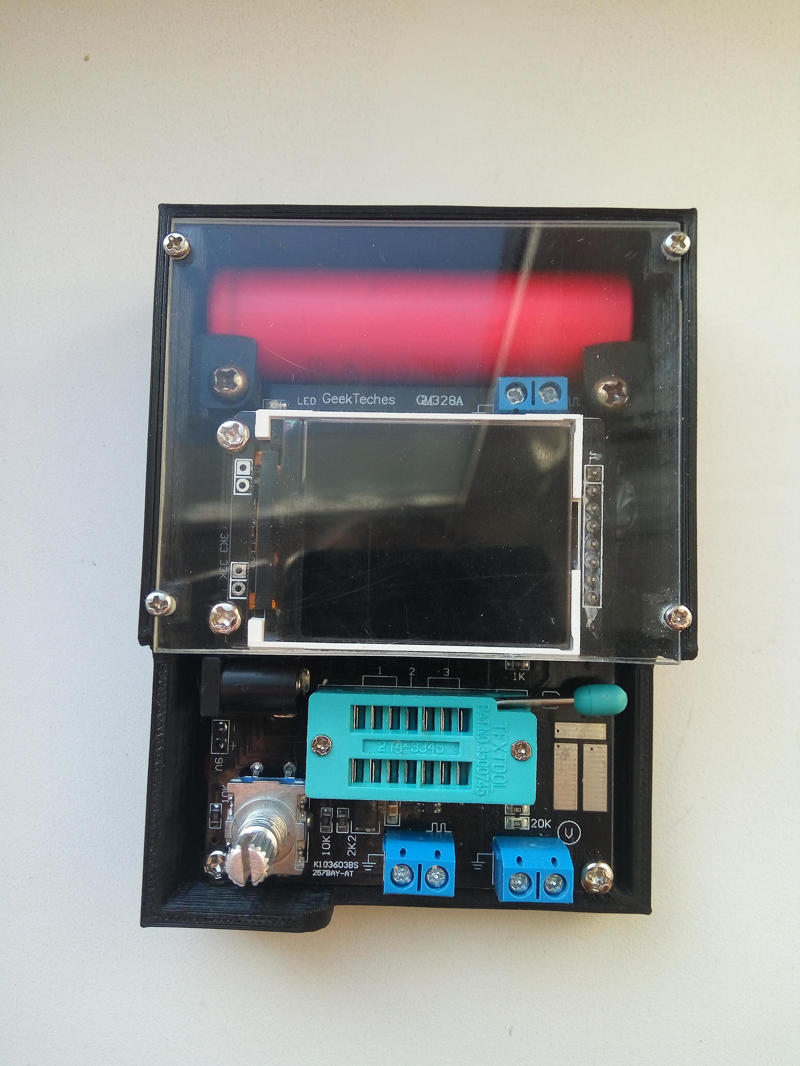 Case GM328A using 18650, TP4056, MT3608