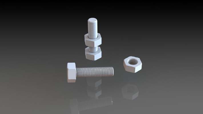 M8 Nut and Bolt (M8 x 1.00mm pitch) | 3d print model