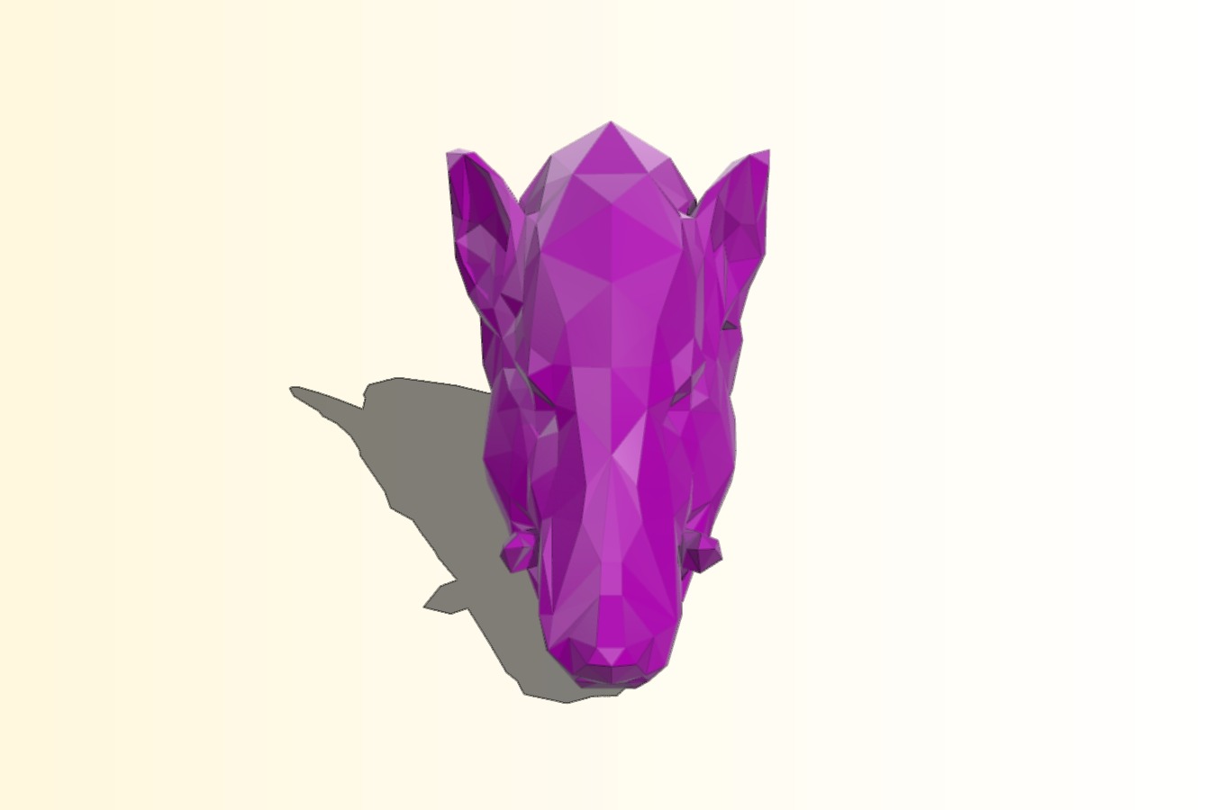 Low Poly Boar Head Mount