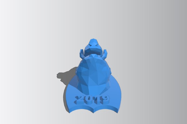 Low Poly Boar Head on shield with place for magnet 10mm | 3d print model